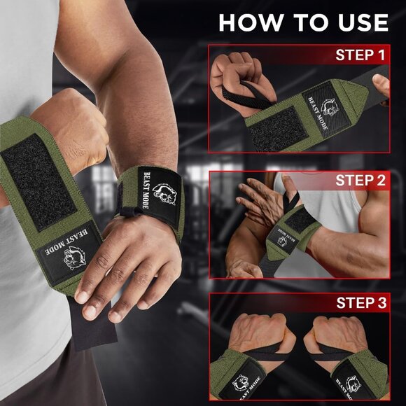 Weightlifting 18" & 12" Wrist Wraps with Thumb Loop โ Heavy Duty Wrist Workout B - Picture 3 of 3